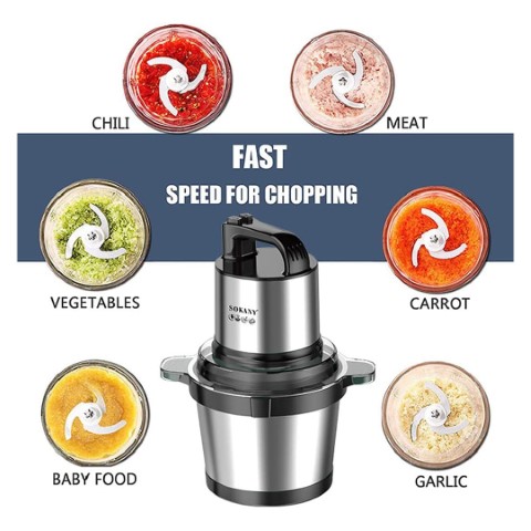 sk-7028 مطحنة وقطاعة ستانلس - 4 لتر