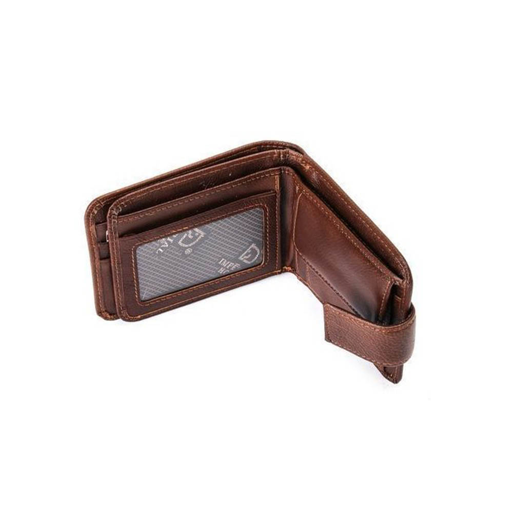 محفظة جلد للرجال بكبسولة - بني