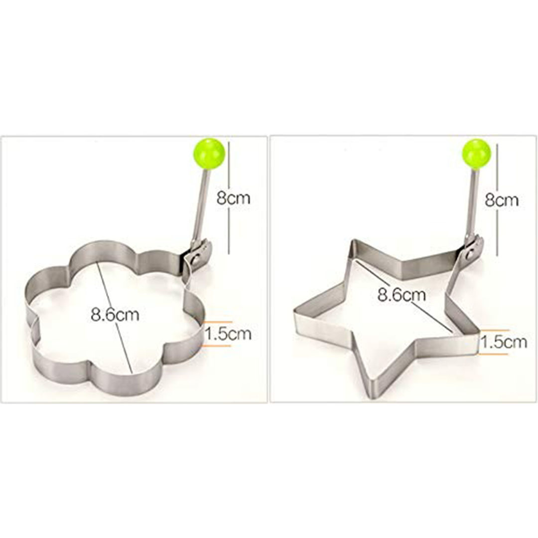 قالب تشكيل البان كيك والبيض - 4 قطع - فضي