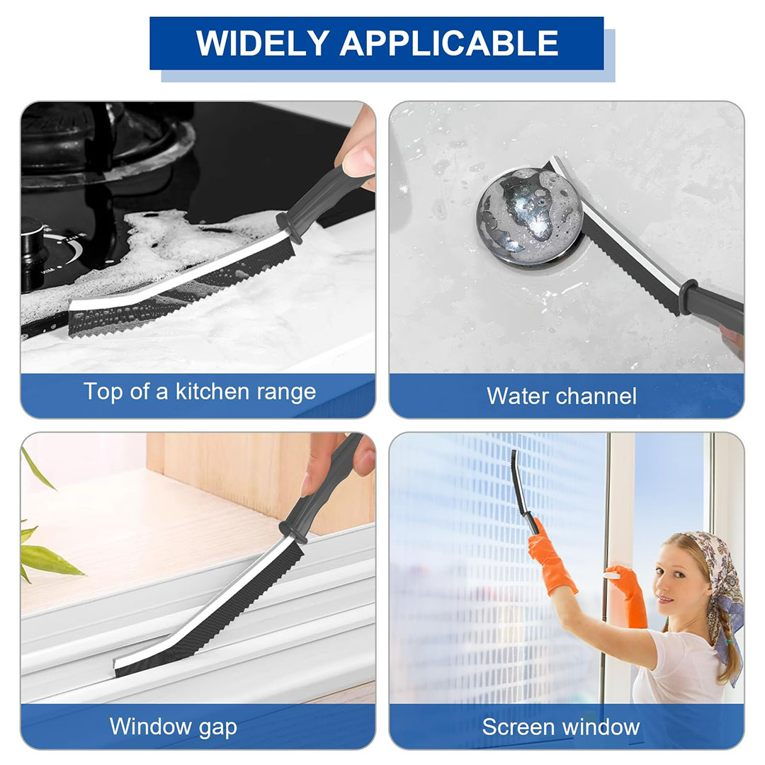 فرشة تنظيف الشقوق الضيقة - 2قطعه - أسود