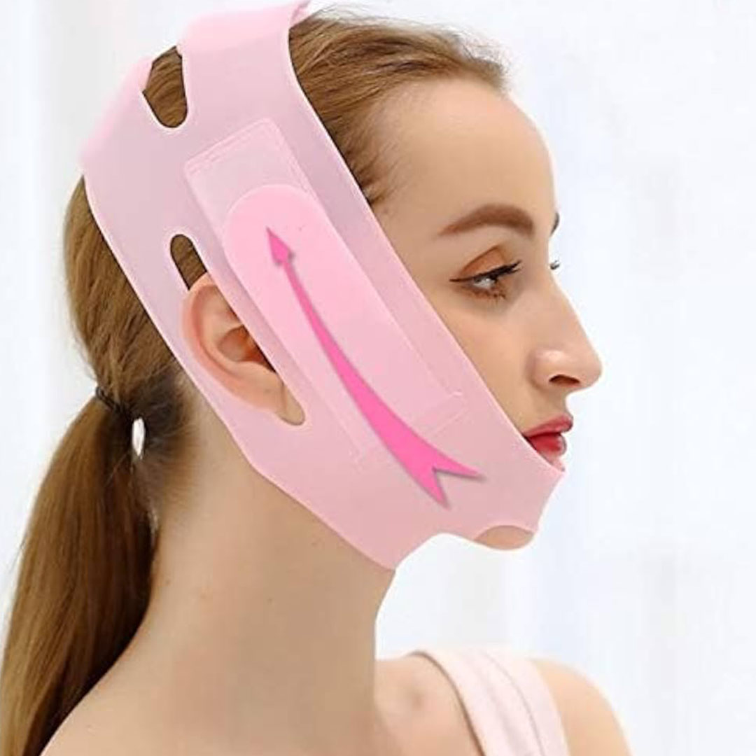 قناع سيليكون شكل V لشد الوجه - بينك