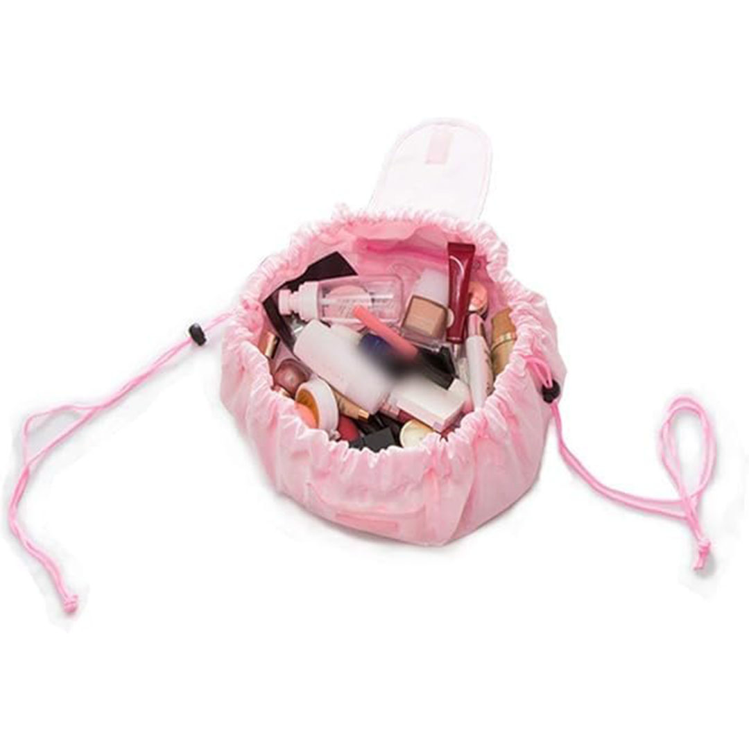 حقيبة مكياج محمولة ومريحة قابلة للفرد - بينك