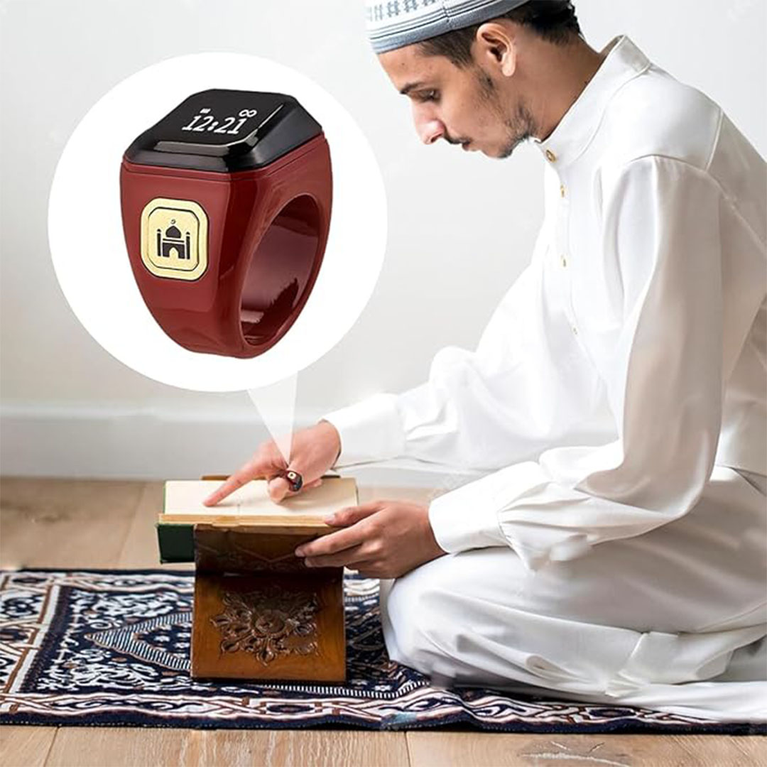 خاتم تسبيح ذكي - أحمر