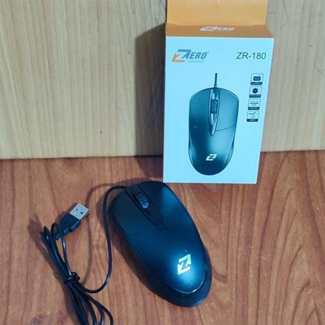 ماوس ZR-180 بسلك من زيرو - اسود