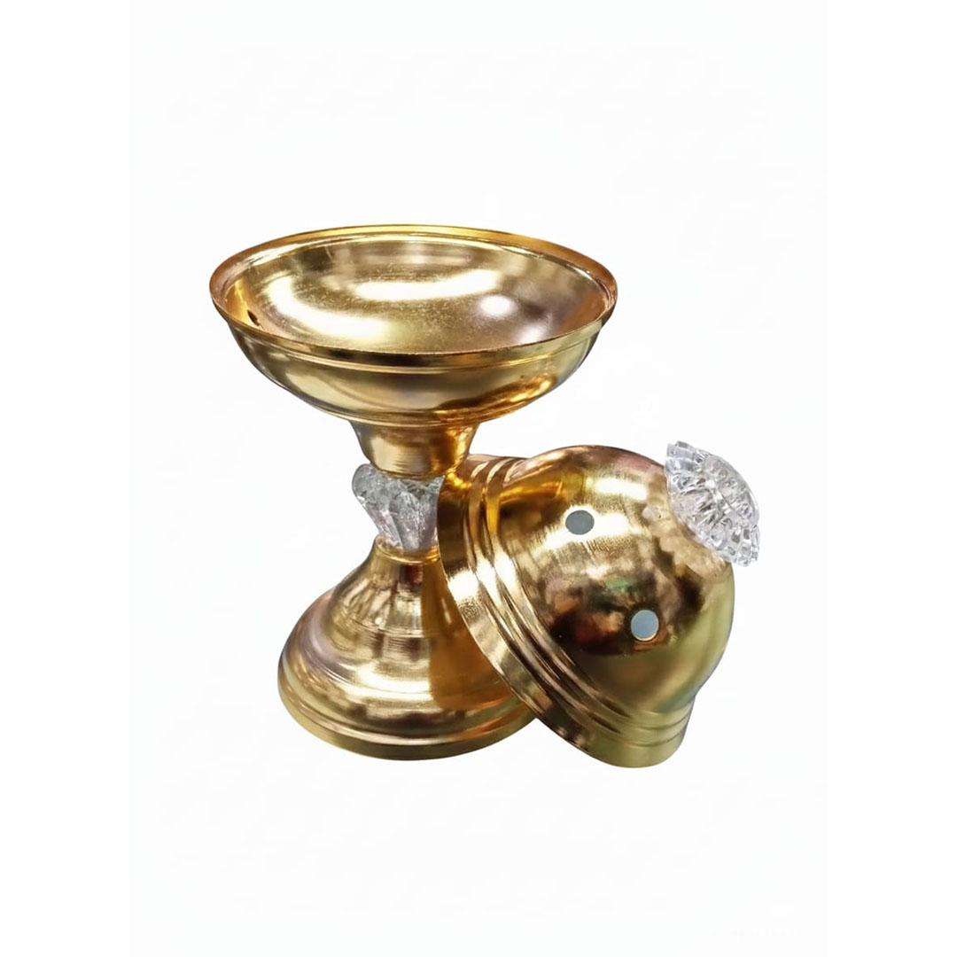 مبخرة ذهبية فاخرة بزخارف عربية – 22×12 سم