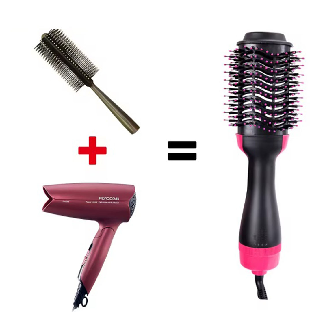 فرشاة تجفيف الشعر 2 في 1 لتصفيف الشعر وان ستيب