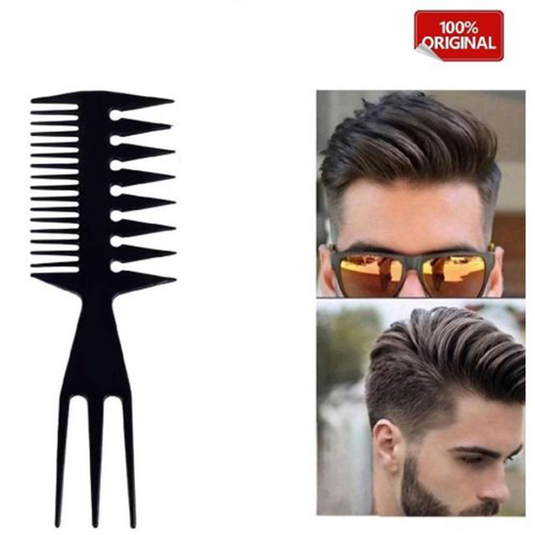 مشط للشعر بلاستيك - أسود - 2 قطعة