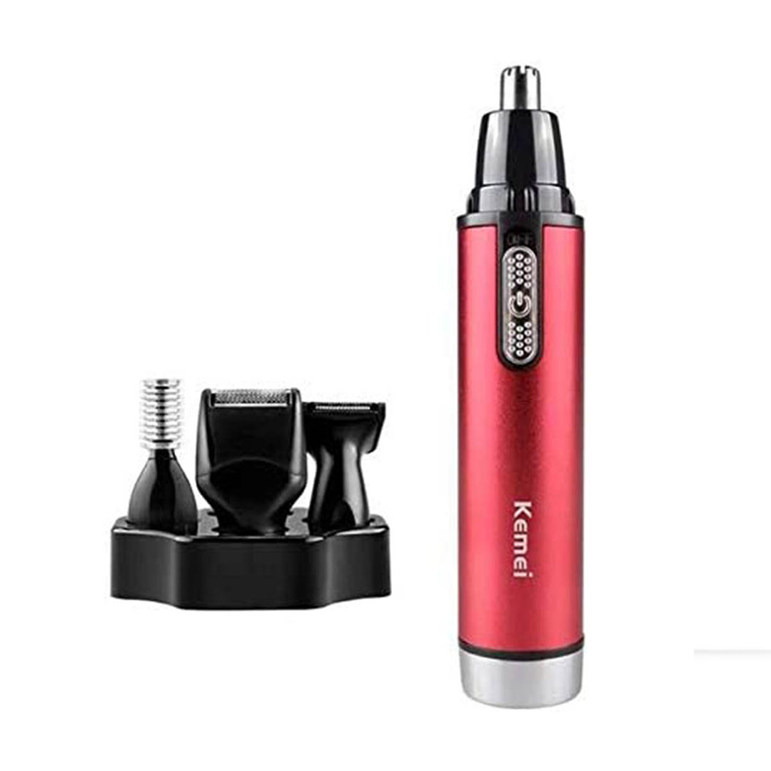 ماكينة حلاقة 4*1 كيمي مع 3 رأوس - للرجال و النساء - أحمر