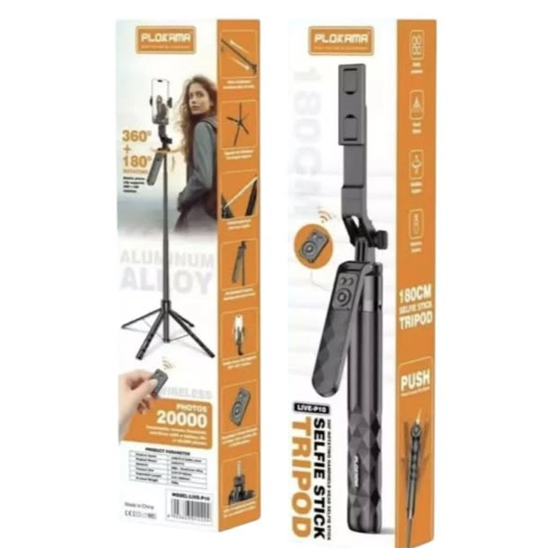 سيلفي ستيك ثلاثية القوائم و ترايبود P10 PRO من بلوكاما - 180سم