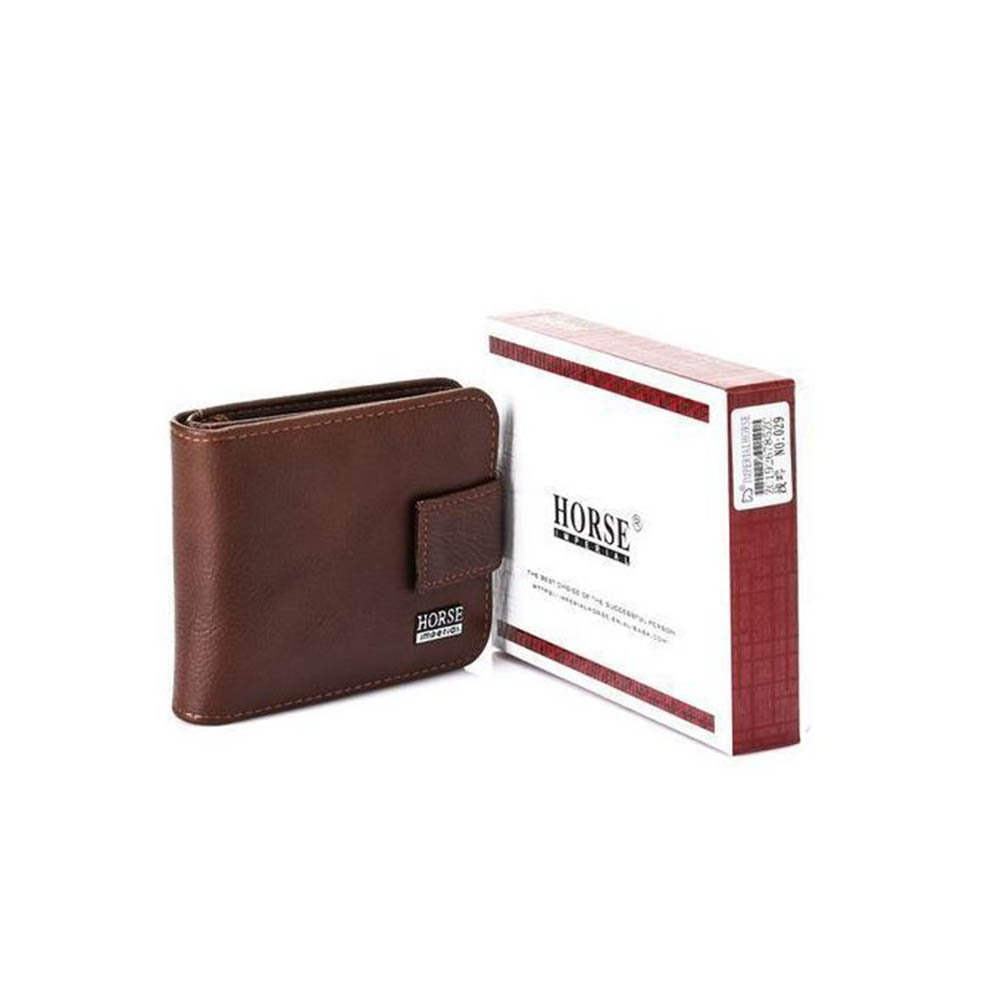 محفظة جلد للرجال بكبسولة - بني