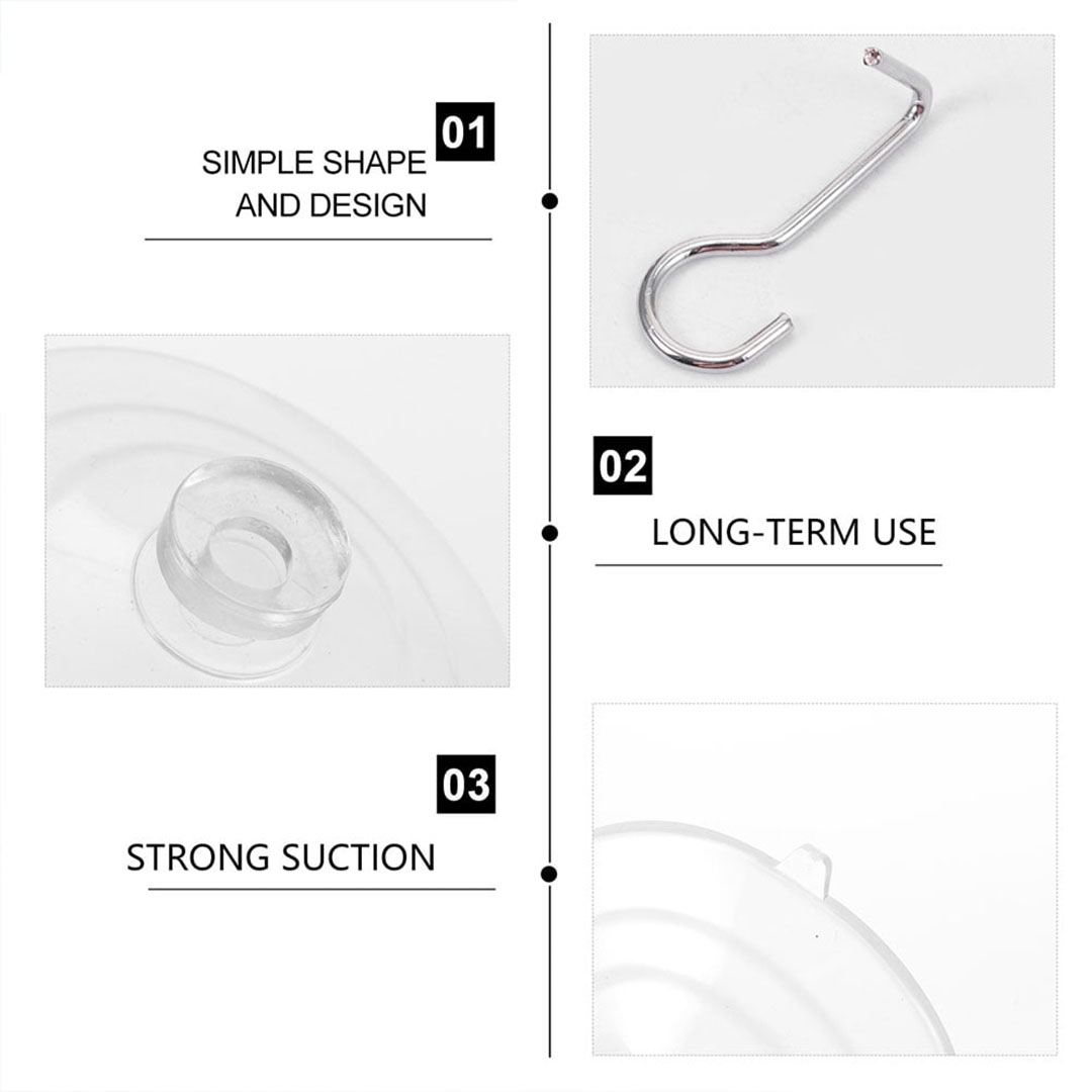 خطاف أكواب شفط - قطعه واحدة - شفاف
