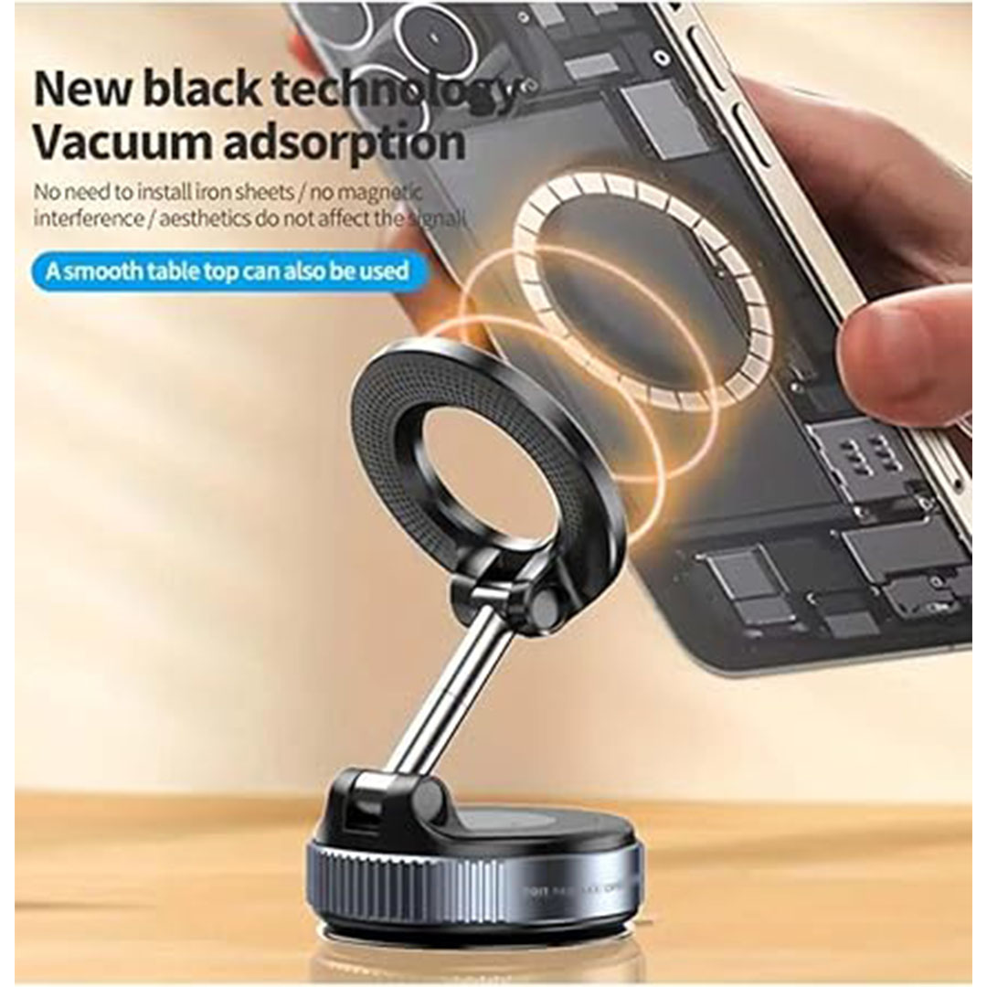 حامل موبايل مغناطيسي للسيارة بقاعدة شفط - 360 درجة