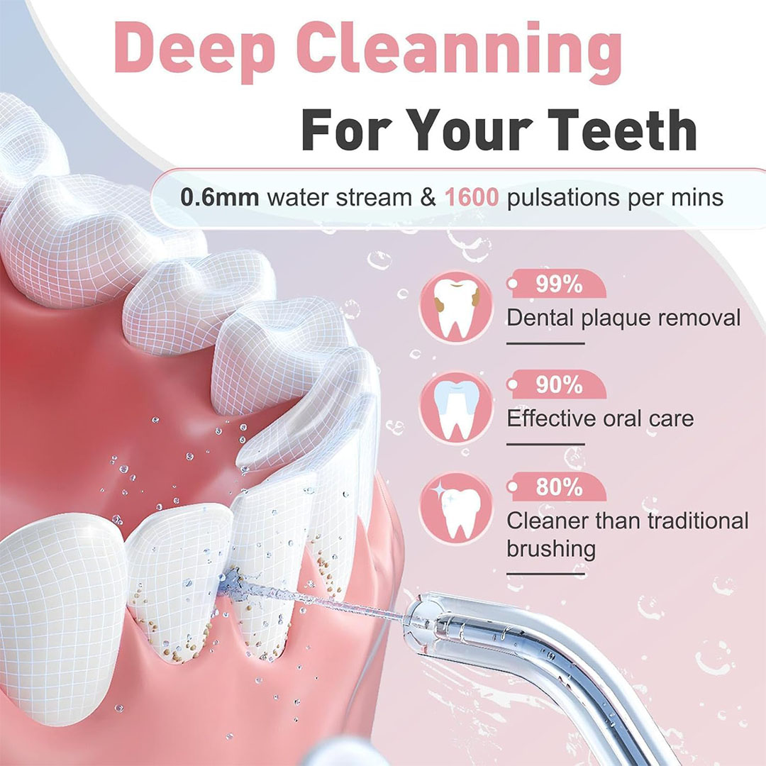 جهاز تنظيف لاسلكي للأسنان - أبيض
