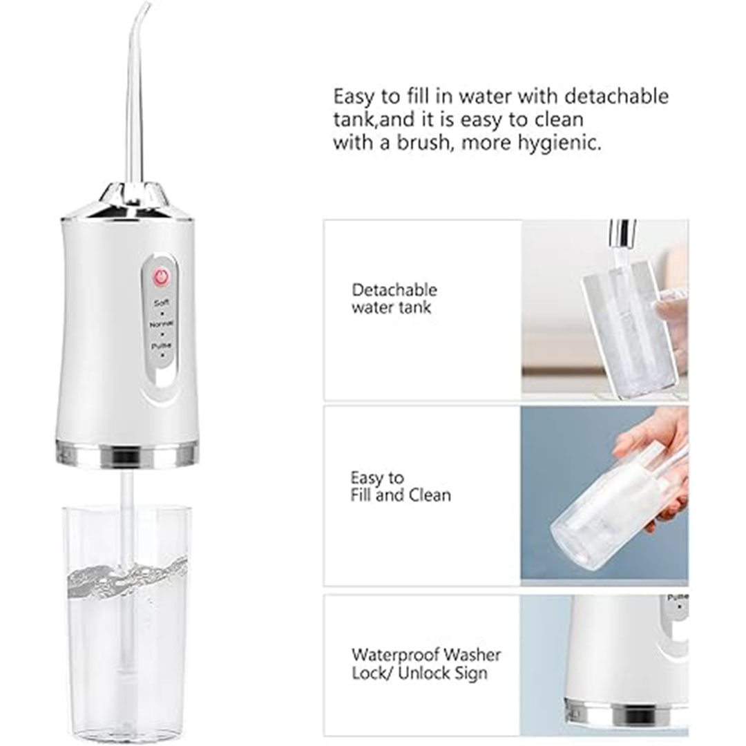 جهاز تنظيف الأسنان بالماء – 3 أوضاع – مع 4 رؤوس