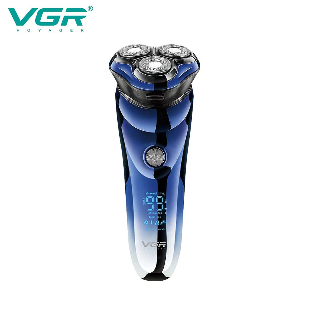 V-305 ماكينة حلاقة كهربائية لاسلكية - أسود/أزرق