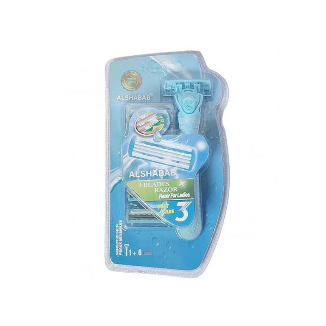 ماكينة حلاقة للسيدات 3 شفرات - مقبض و 6 رؤوس