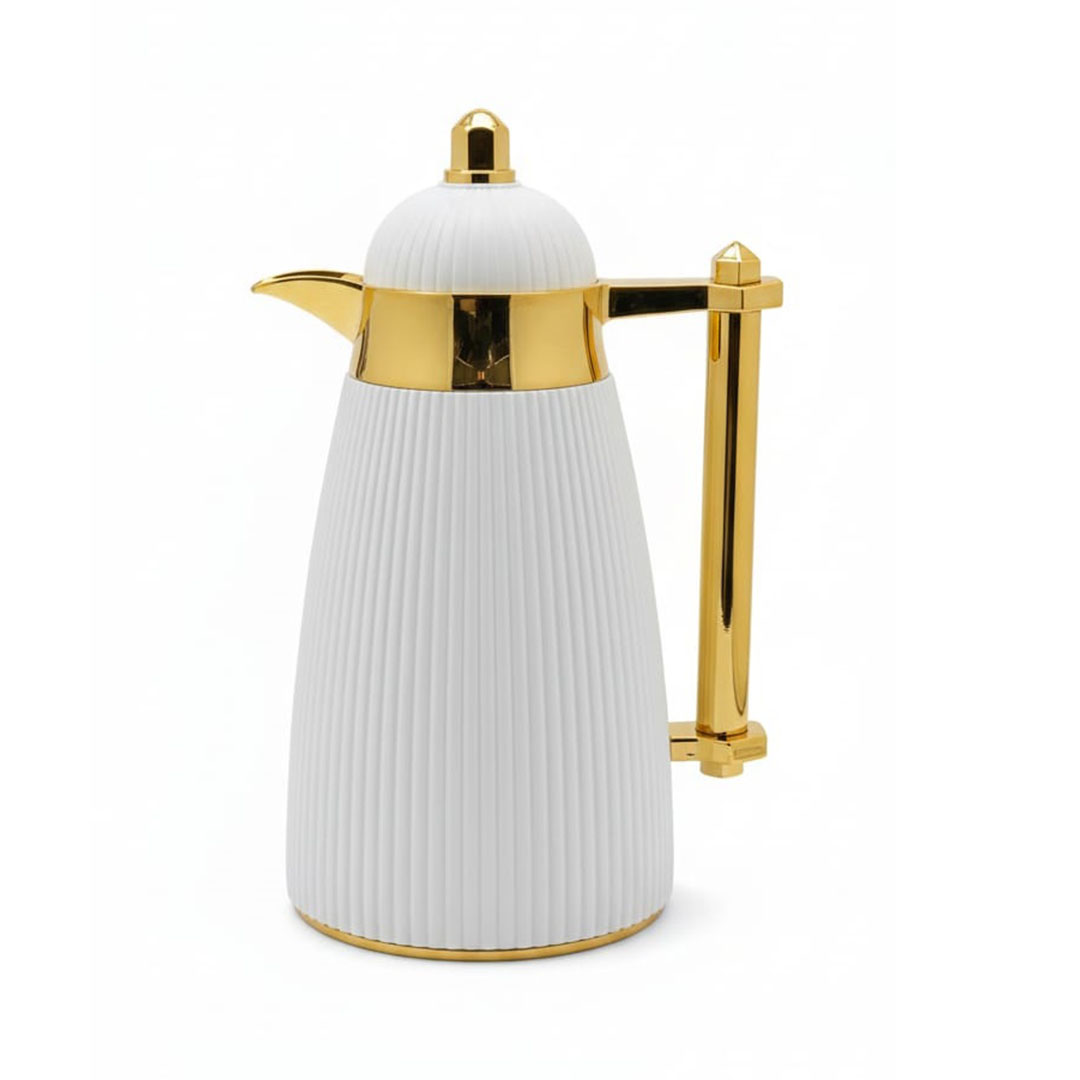 ترمس شاي الأندلس - 0.95 لتر - أبيض مع ذهبي