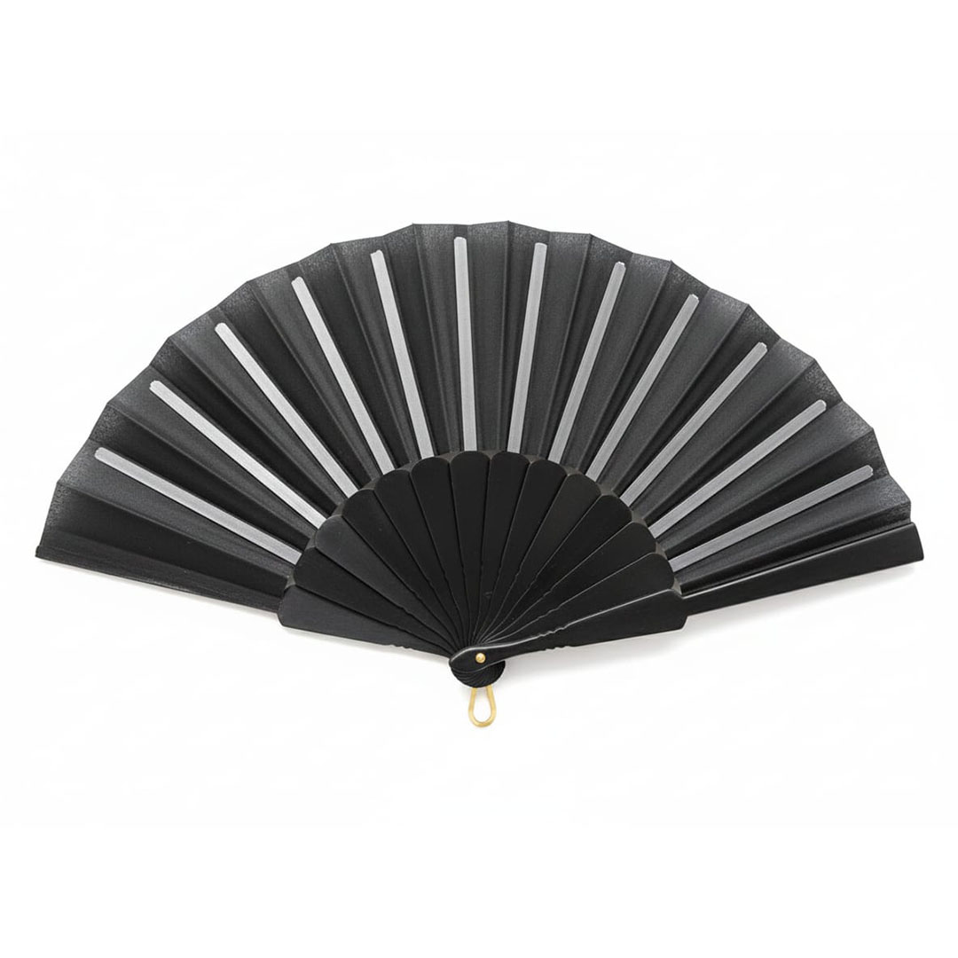 مروحة يدوية بلاستيك أسود سادة