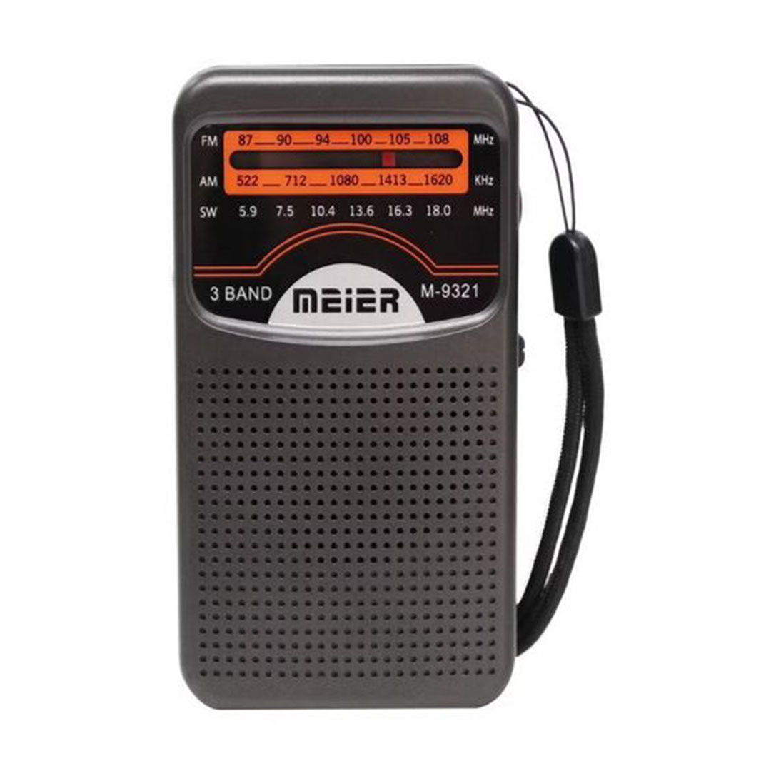راديو كلاسيكي صغير متعدد الموجات قابل للشحن من ماير - أسود