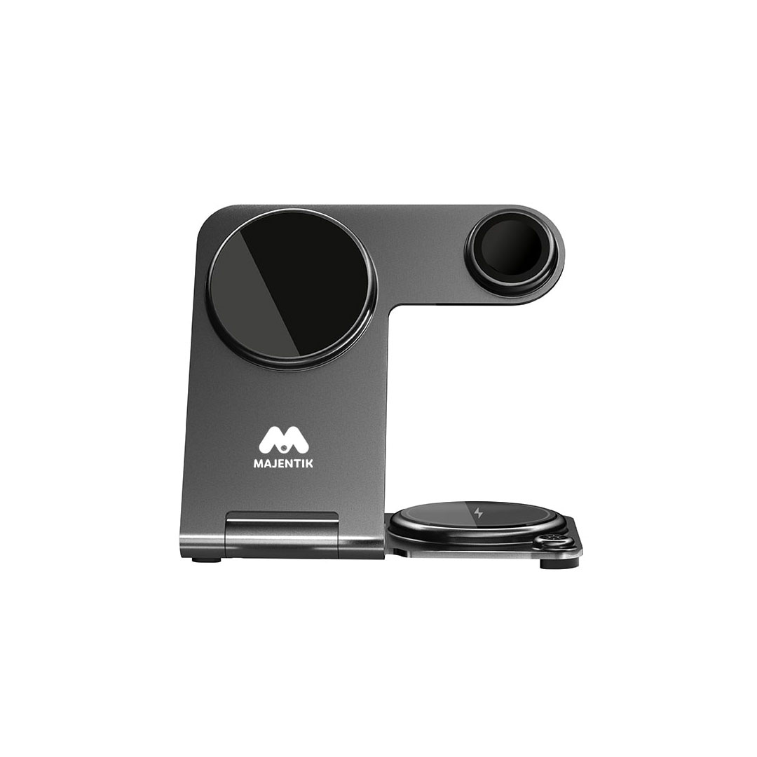 شاحن لاسلكي 5 في 1 مع ساعة منبه - شحن سريع 25 وات -MW-16