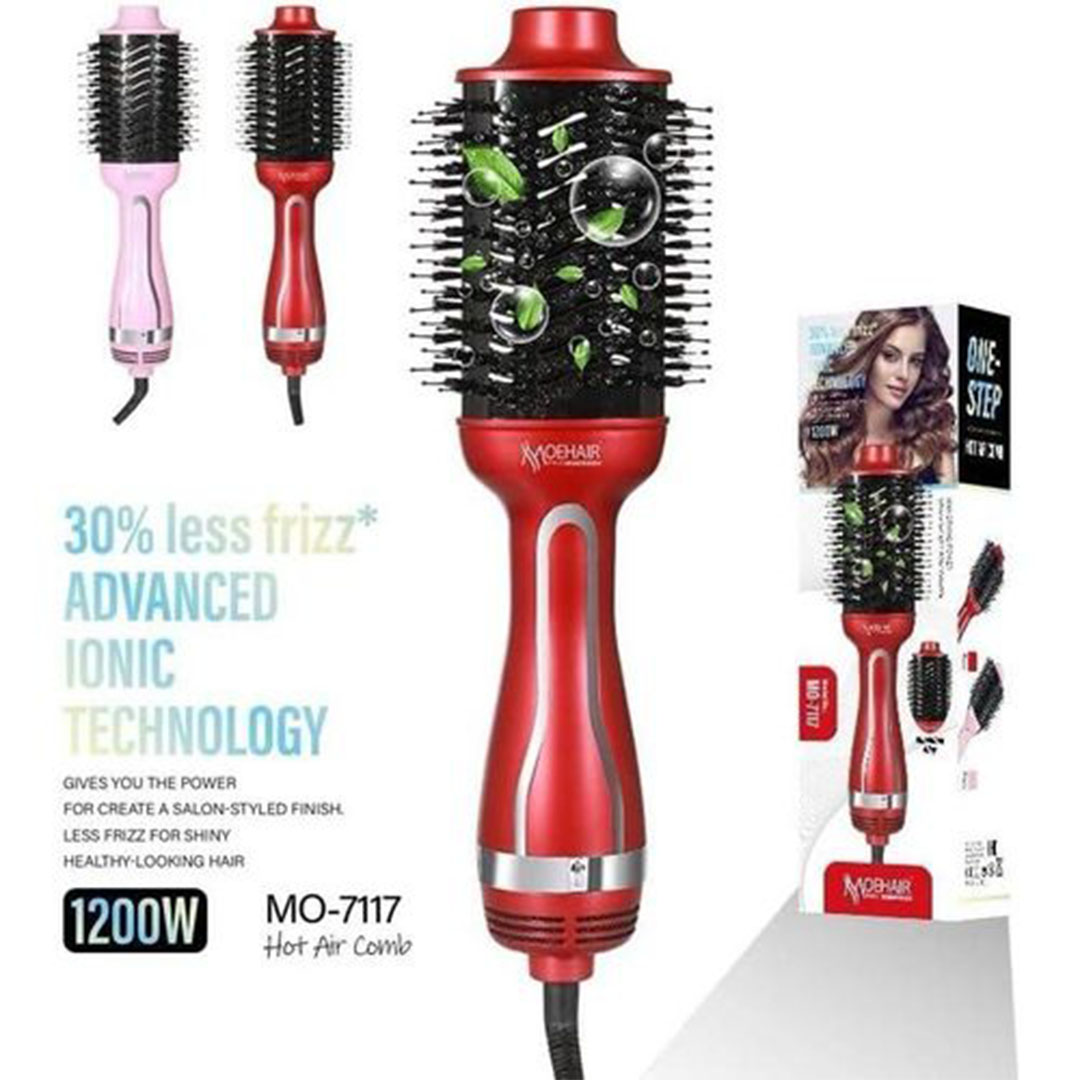 فرشاة مجفف شعر احترافية موهير - 1200 وات - أحمر - MO-7117