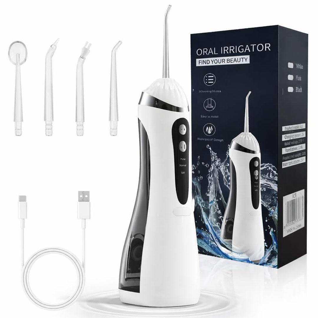 جهاز تنظيف لاسلكي للأسنان - أبيض