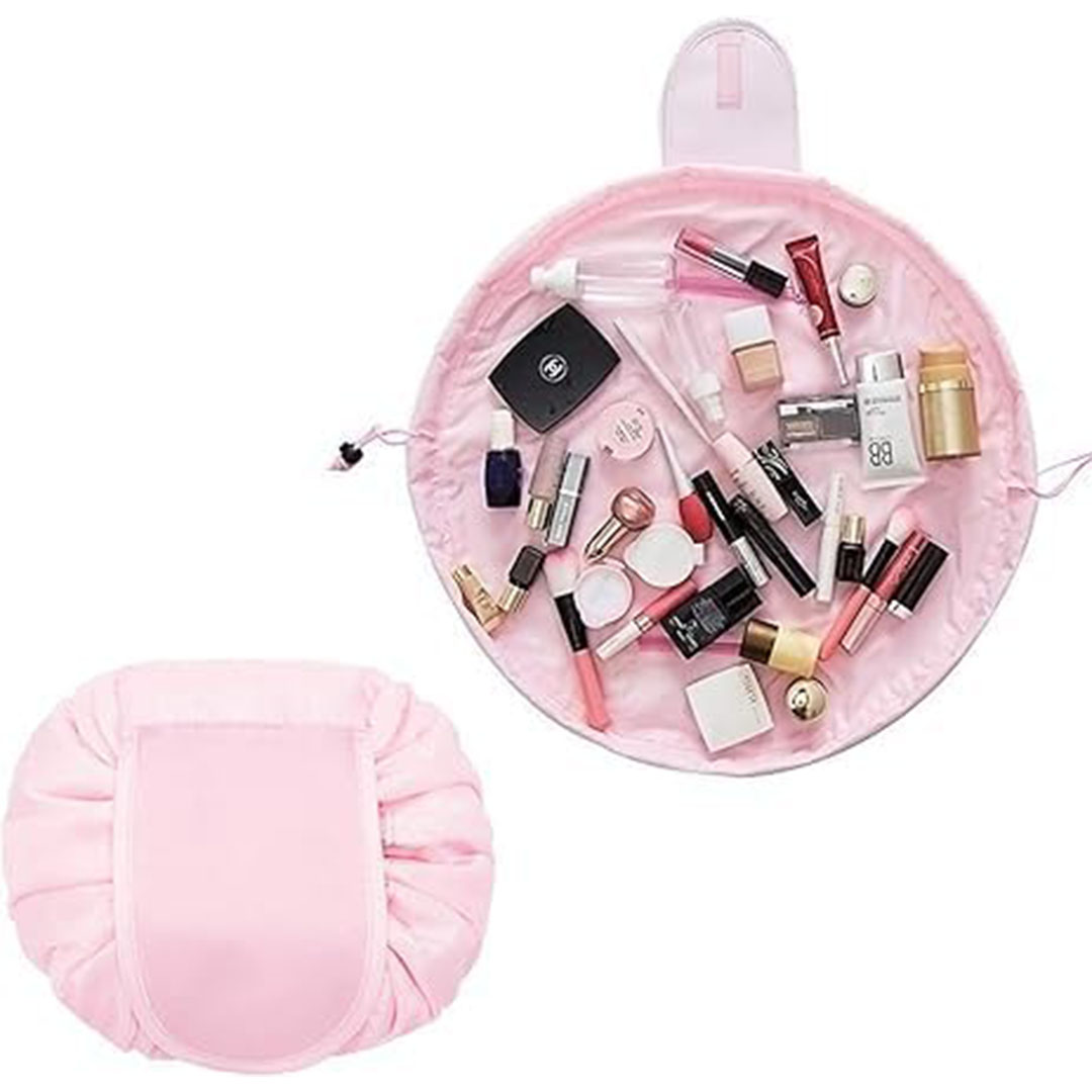 حقيبة مكياج محمولة ومريحة قابلة للفرد - بينك
