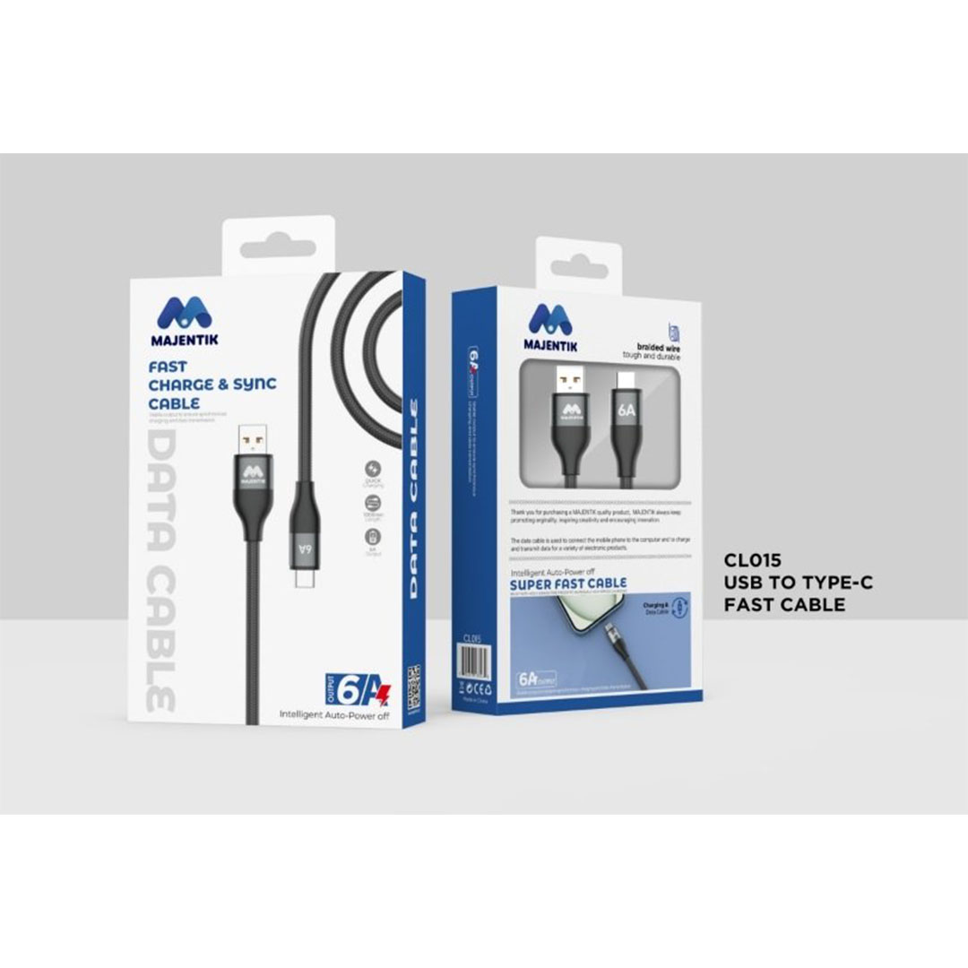 كابل USB إلى Type-C أسود - CL-015