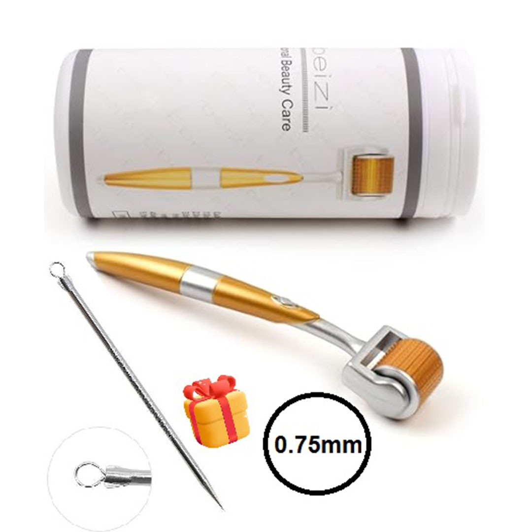 ديرما رولر ذهبي 0.75 + إبرة بثور هدية