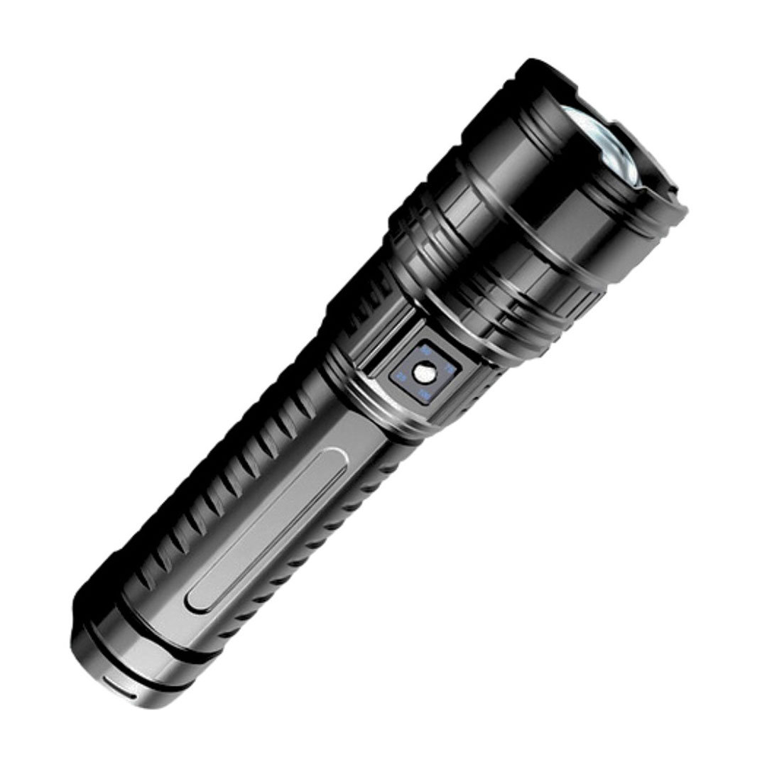 كشاف يدوي قابل لإعادة الشحن - 6000 مللي أمبير - أسود