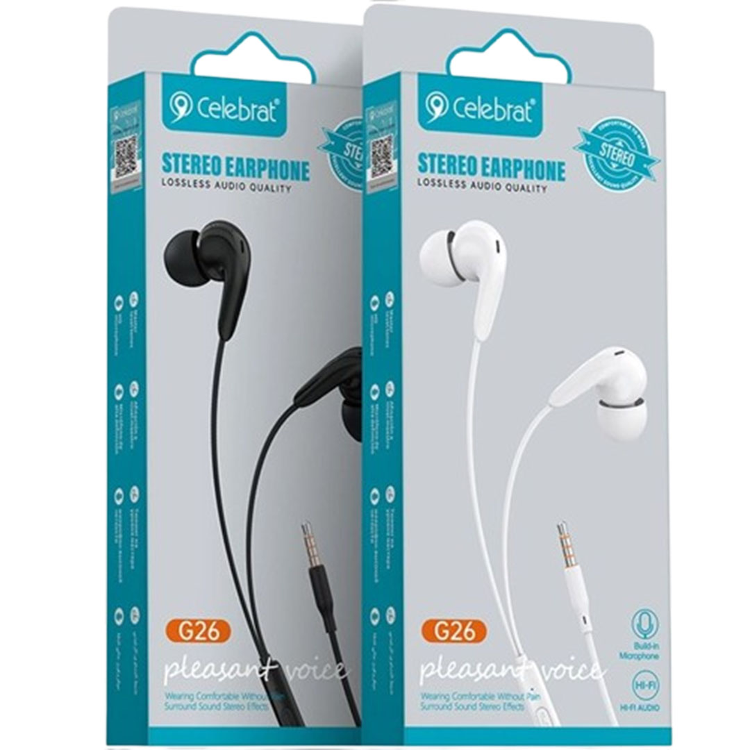 سماعات اذن سلكية بميكرفون من سيلبريت - G26