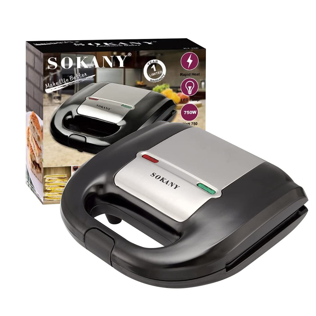 ماكينة صنع السندوتشات بطلاء مانع للالتصاق - 750 وات - KJ-108