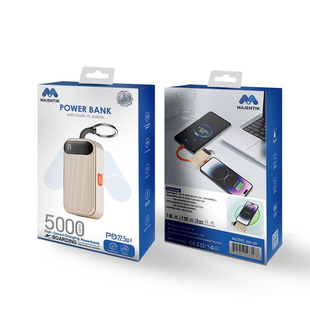 باور بانك - 5000 مللي أمبير- رمادي - MJ-29