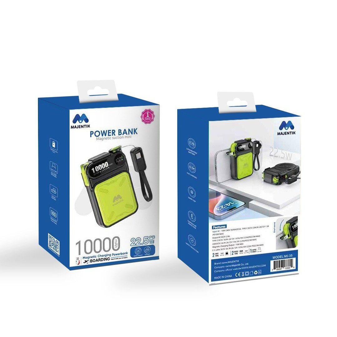 باور بانك - 10000 مللي أمبير - أخضر- MJ-35