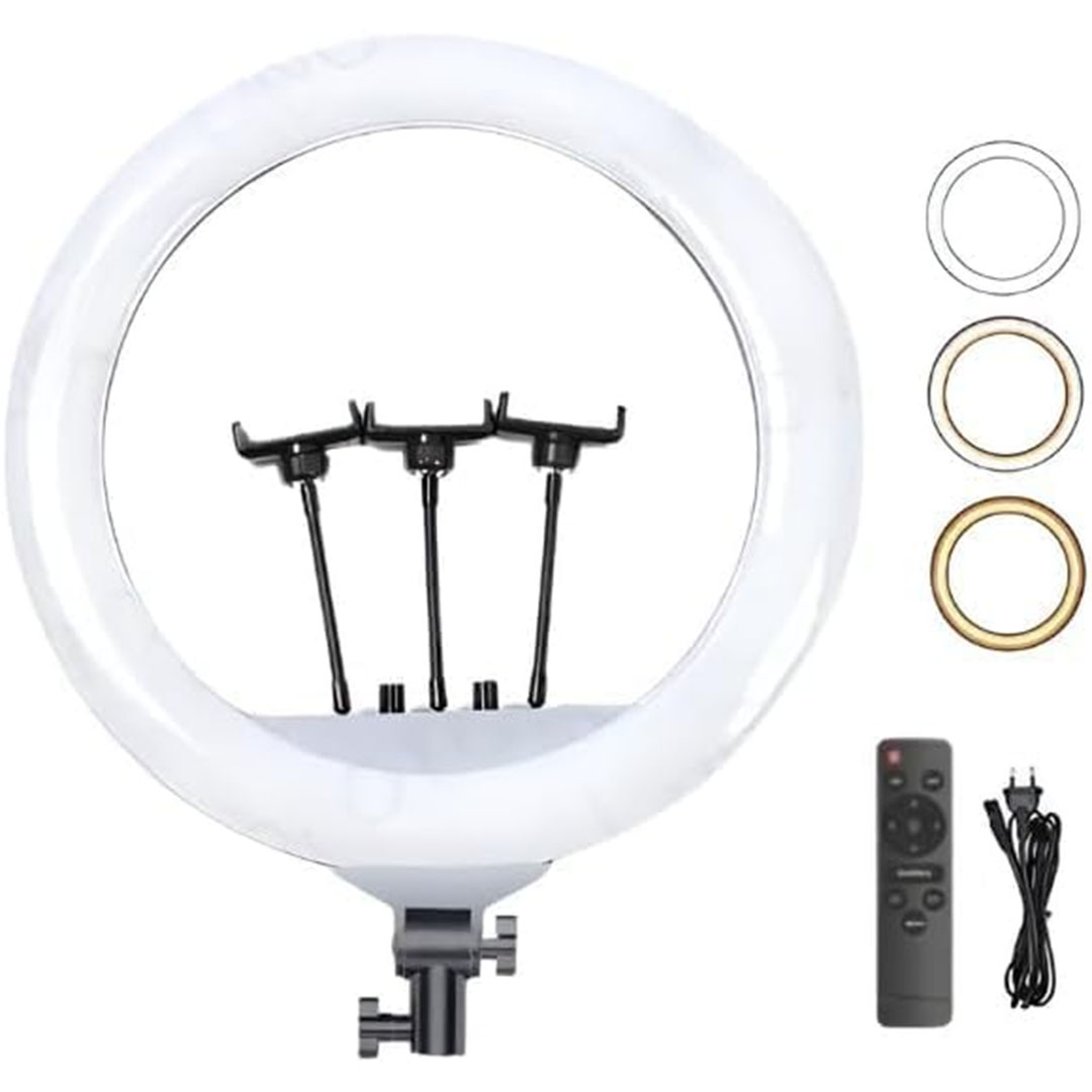 رينجلايت LED من بلوكاما - تحكم عن بعد - دوران 360 درجة - حماية للعين ودرجات سطوع قابلة للتعديل - 45 سم