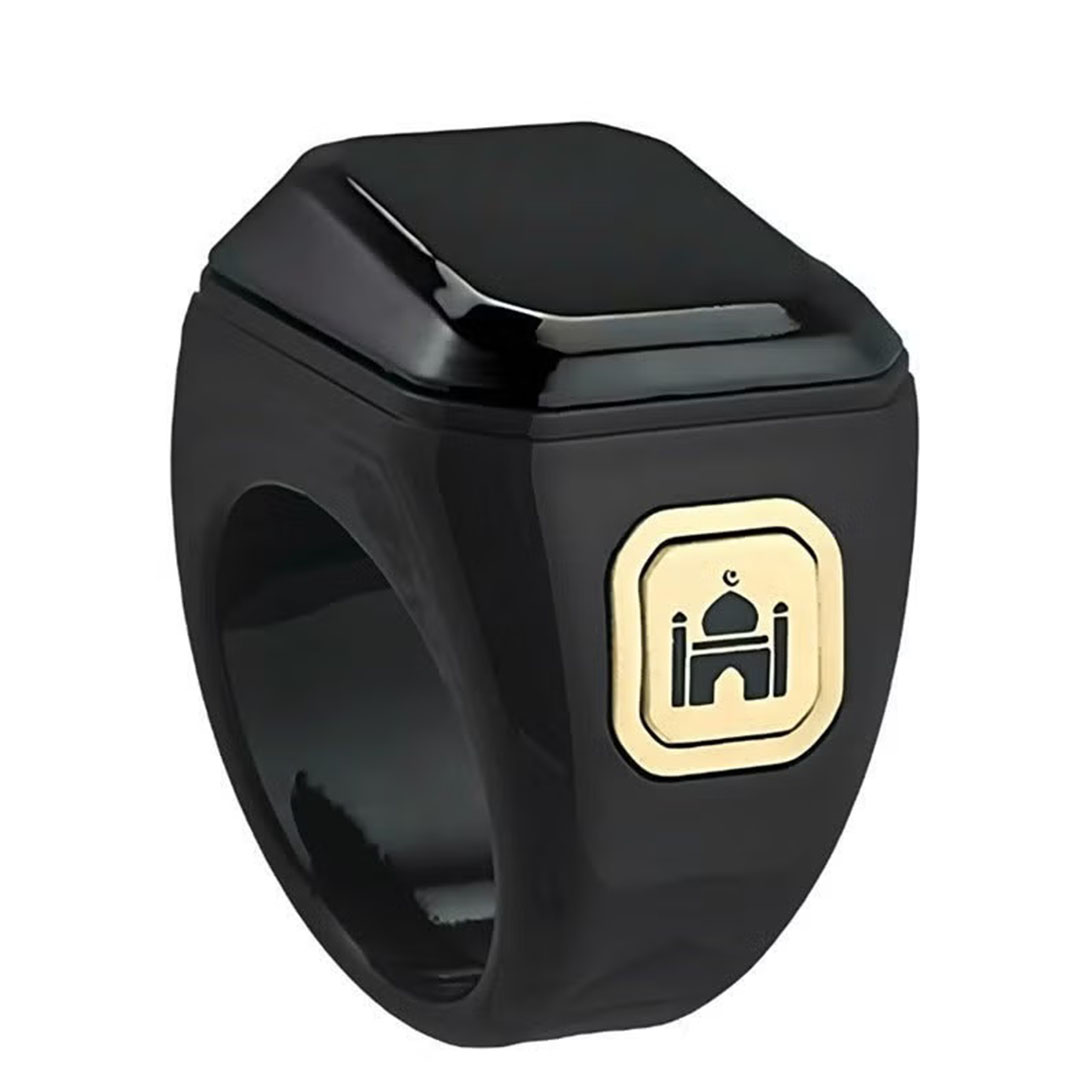 خاتم تسبيح ذكي - 18 مللي - أسود