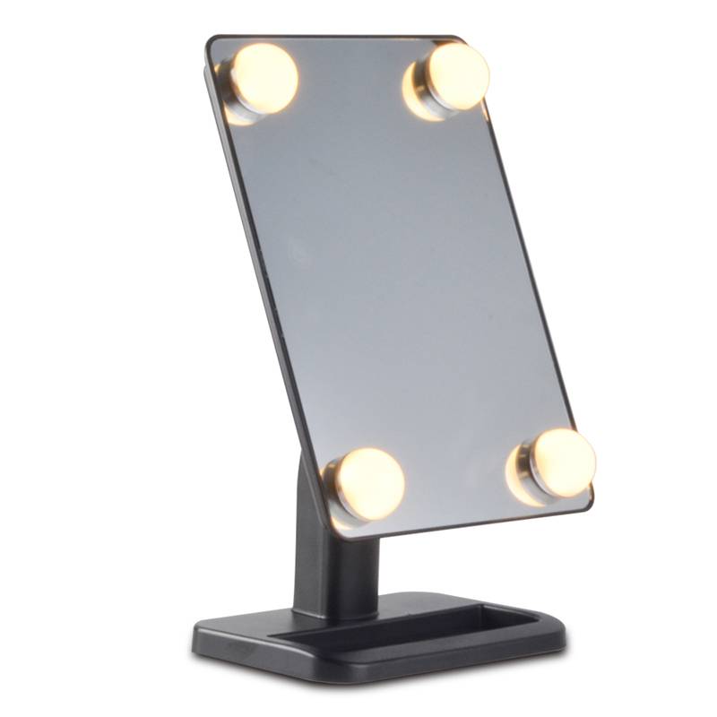 مرايا للمكياج بإضاءة ليد - اسود