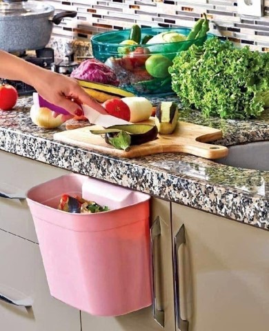 سلة بلاستيك معلقة للمطبخ