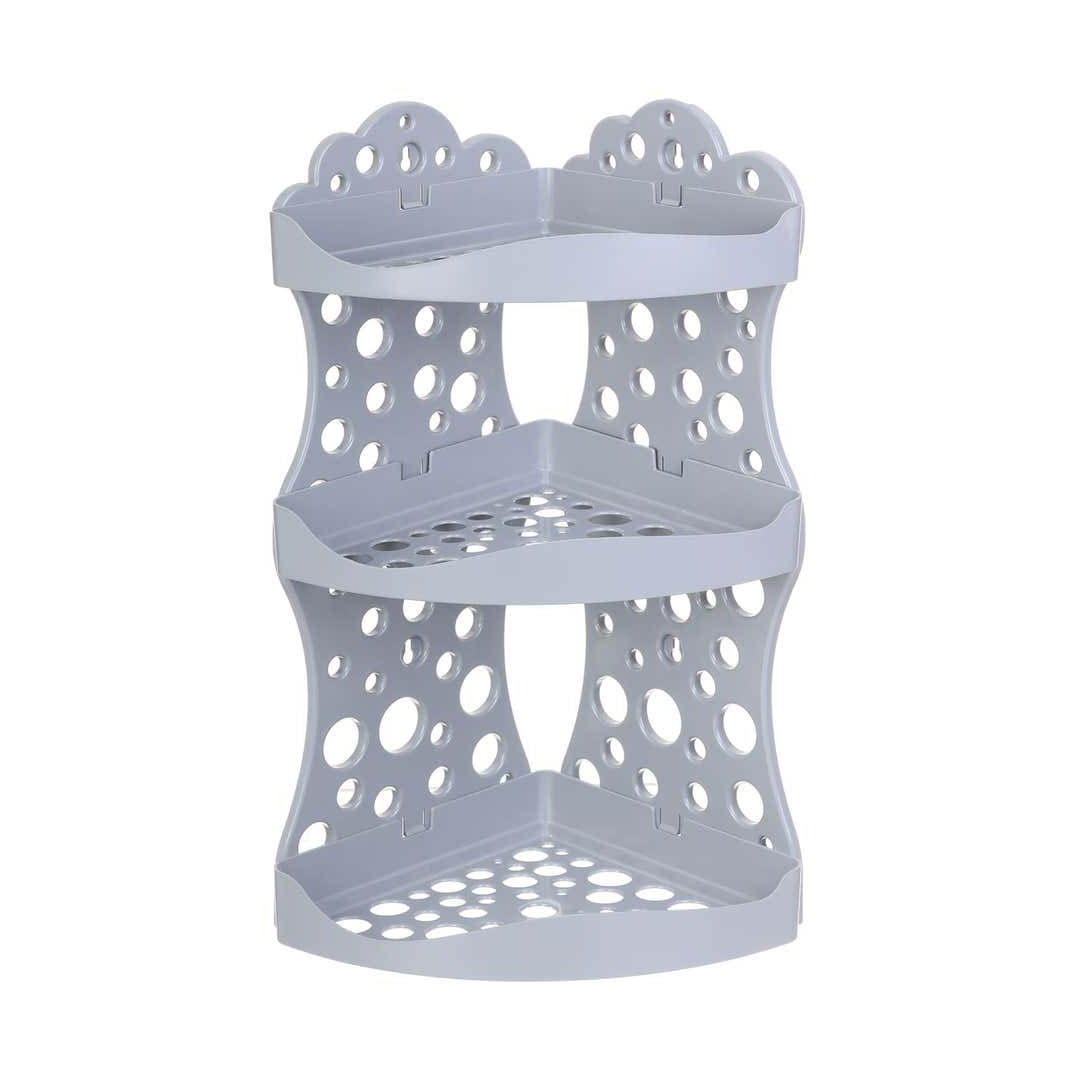 منظم ركنة للحمام بلاستيك - رمادي