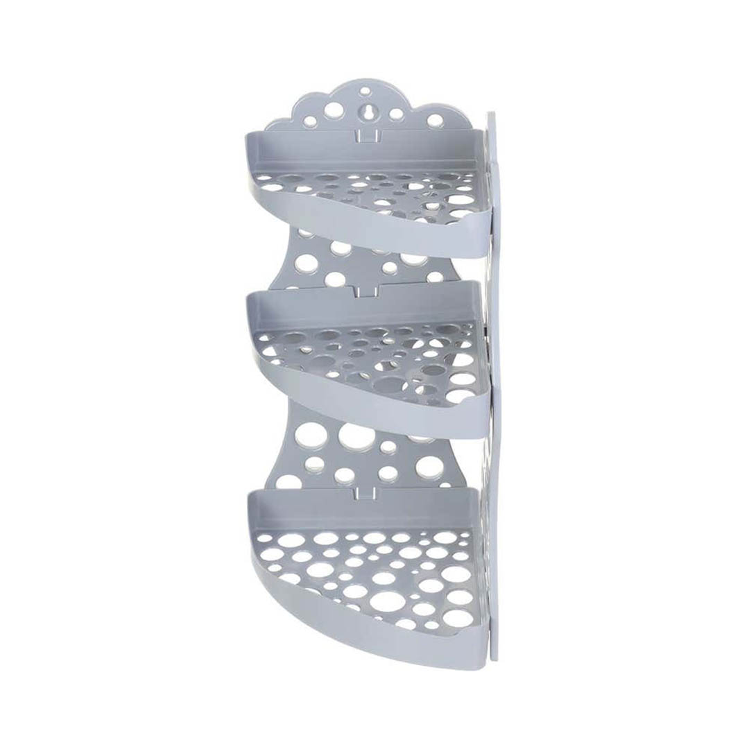 منظم ركنة للحمام بلاستيك - رمادي