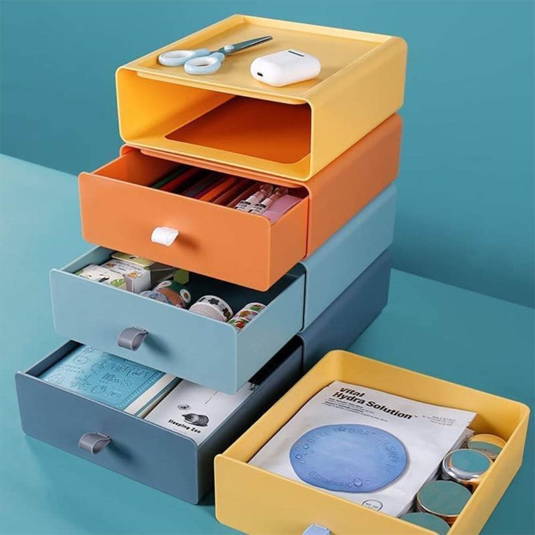 أدراج تخزين منفصله بلاستيك - 4 أدراج