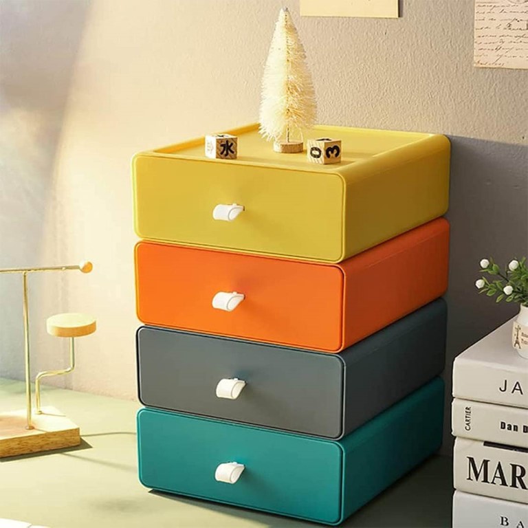 أدراج تخزين منفصله بلاستيك - 4 أدراج