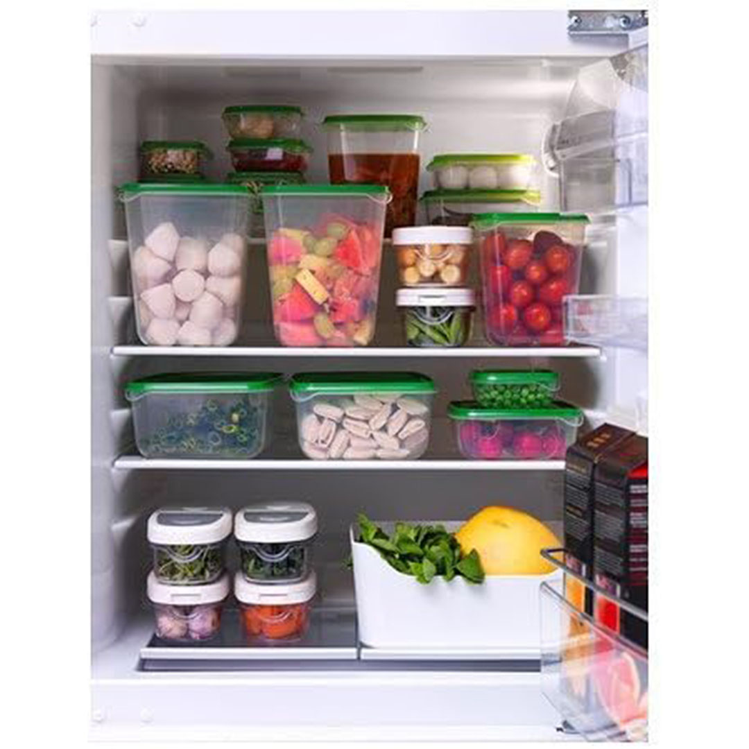 علب تخزين طعام - 17 قطعة - أخضر