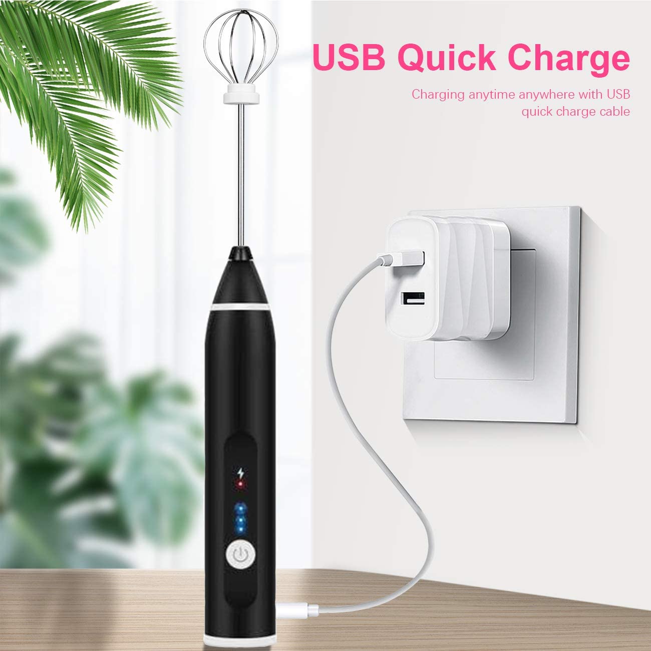 آلة صنع رغوة الحليب القابلة للشحن - 3 سرعات