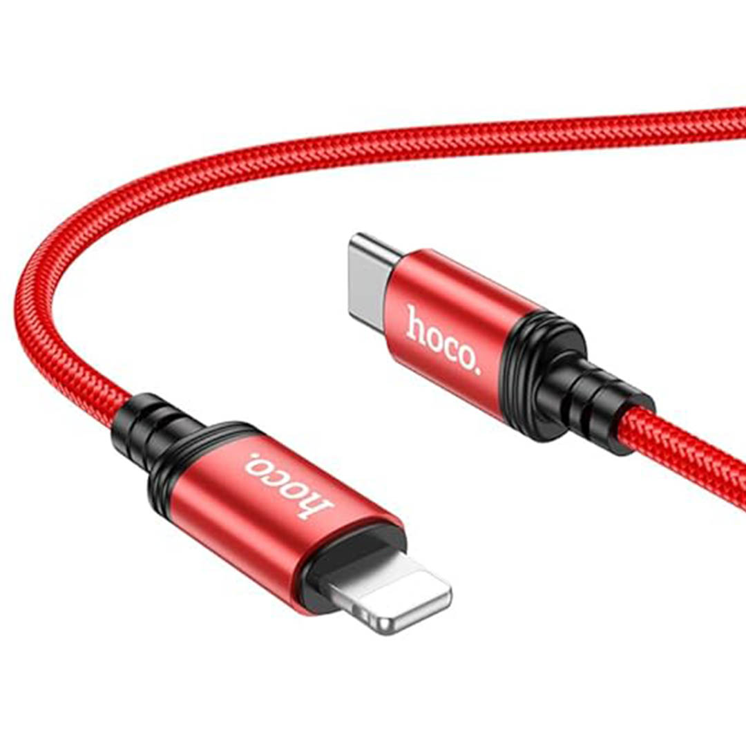 X89 Wind كابل شحن ونقل بيانات للأيفون - أحمر/أسود