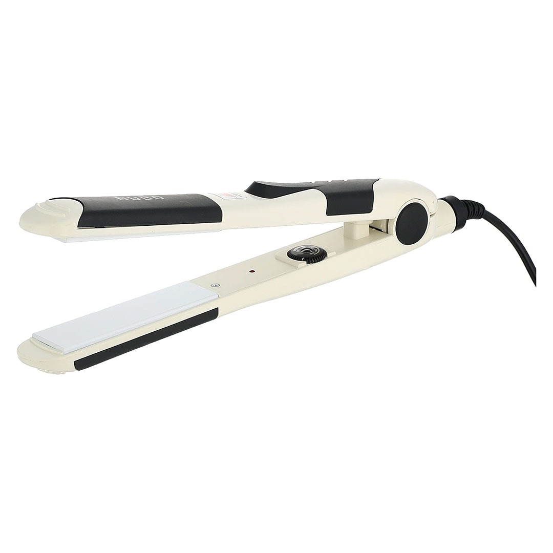 Bubo-616 مكواة فرد الشعر - أبيض/أسود