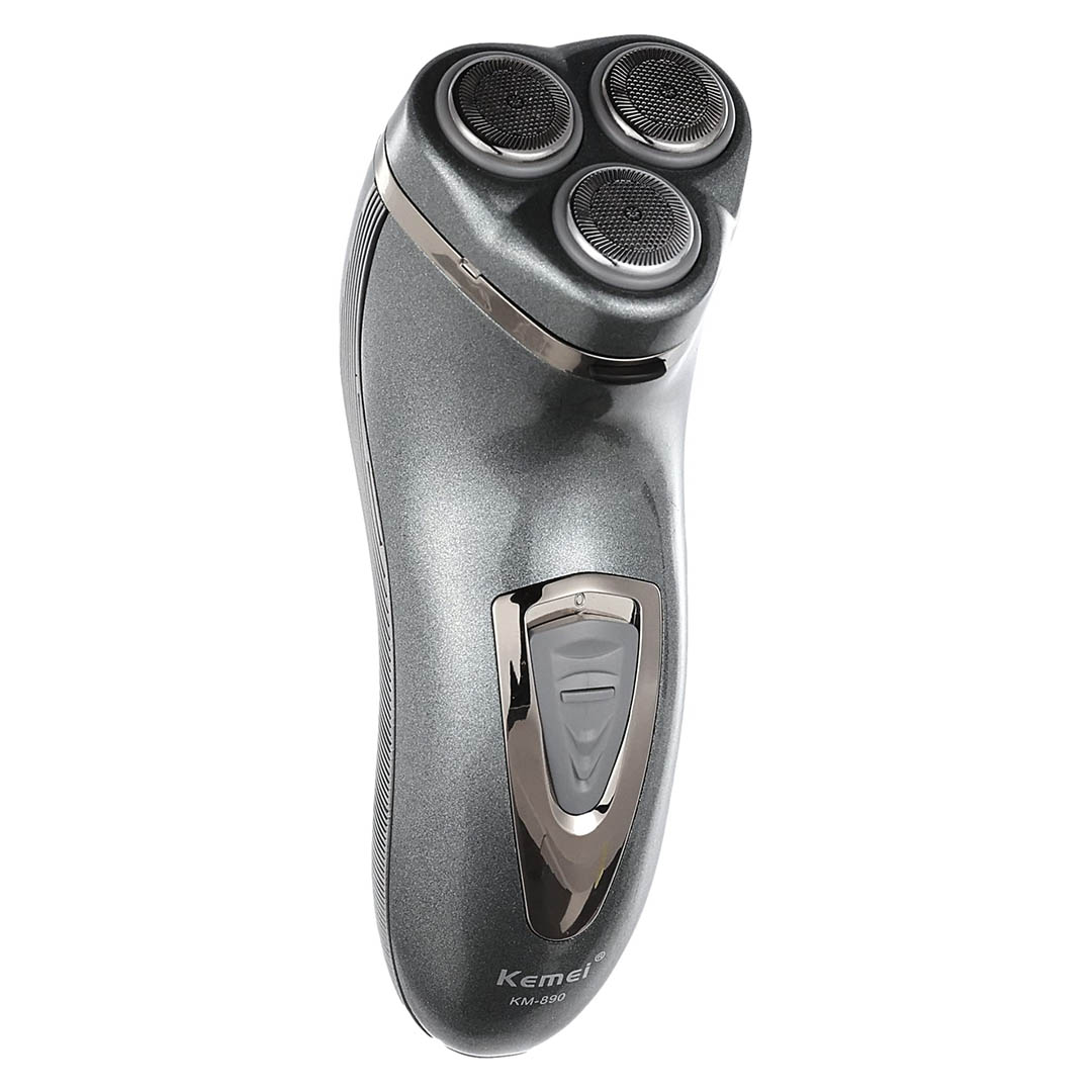KM-890 ماكينة حلاقة الذقن قابلة للشحن - رمادي