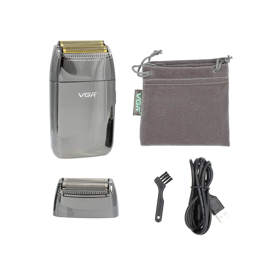 V-399 ماكينة حلاقة الذقن قابلة للشحن - فضي