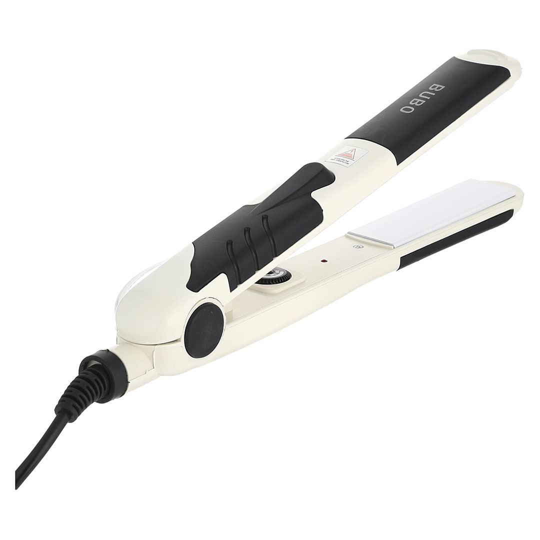 Bubo-616 مكواة فرد الشعر - أبيض/أسود