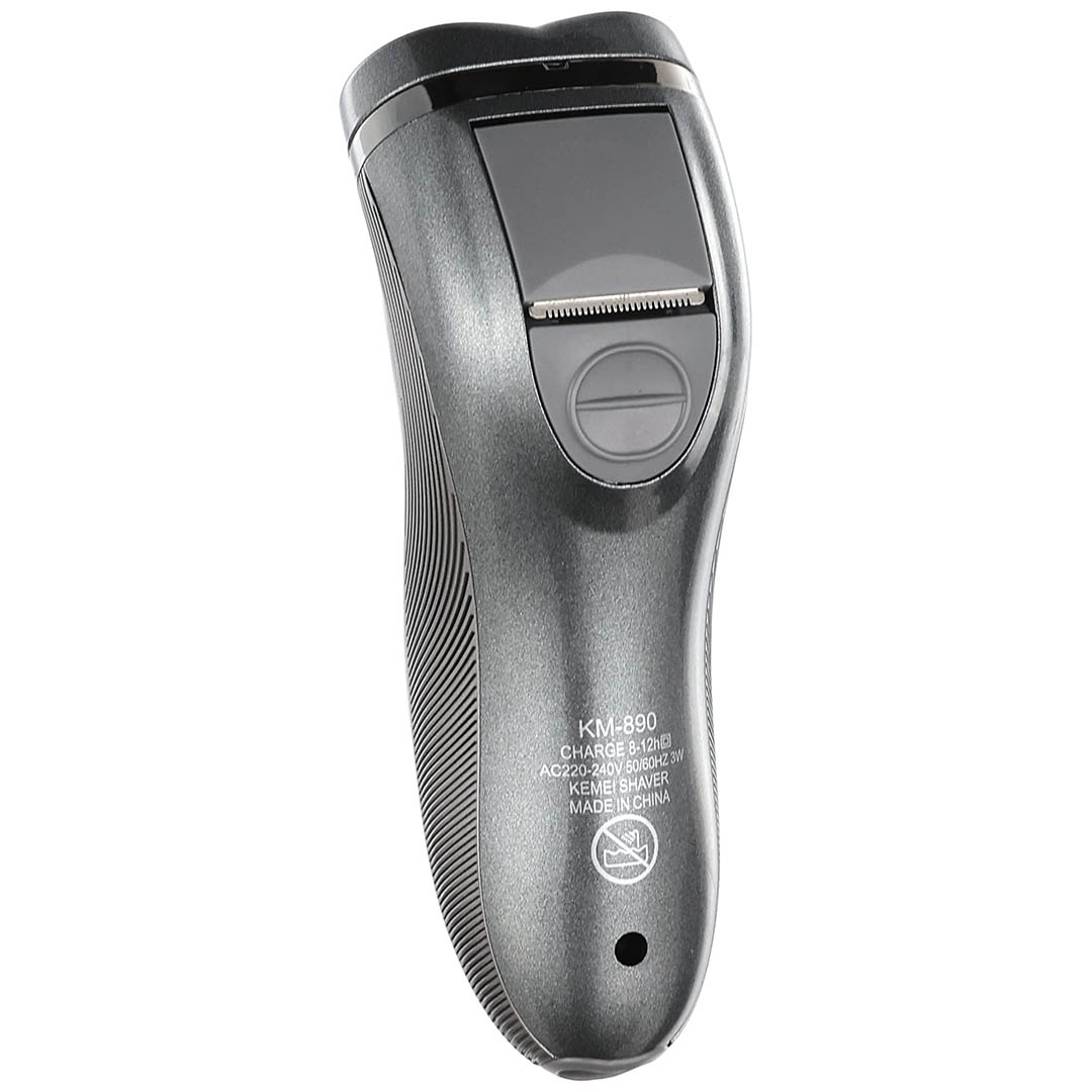 KM-890 ماكينة حلاقة الذقن قابلة للشحن - رمادي